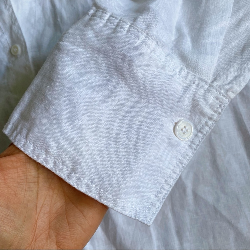 🐚 ZARA WHITE LINEN LOOSE FIT COLLARED SHIRT! - Picture 8 of 12